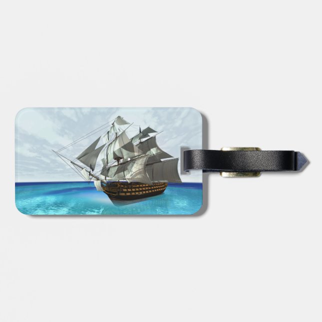 Etiqueta Para Maletas Barco de Vela (Atrás Horizontal)