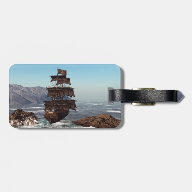 Etiqueta Para Maletas Barco pirata (Atrás Horizontal)