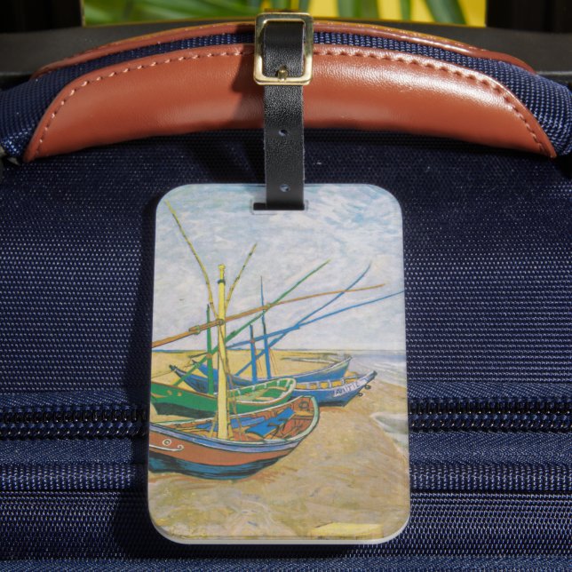 Etiqueta Para Maletas Barcos de pesca | Vincent van Gogh (Anverso In situ 2)