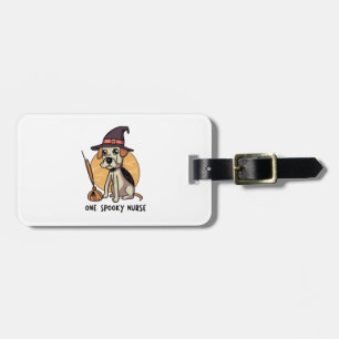 Etiqueta Para Maletas Barks and Bandages One Spooky Nurse Dog Design