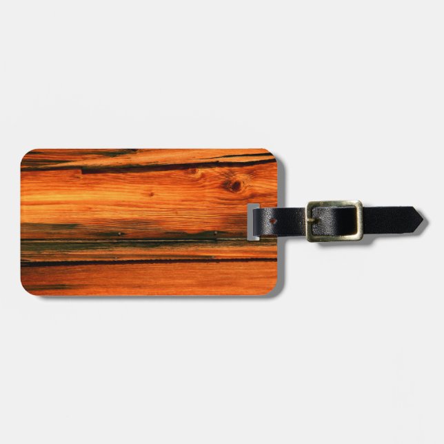 Etiqueta Para Maletas barnboard meteorizado (Frente Horizontal)