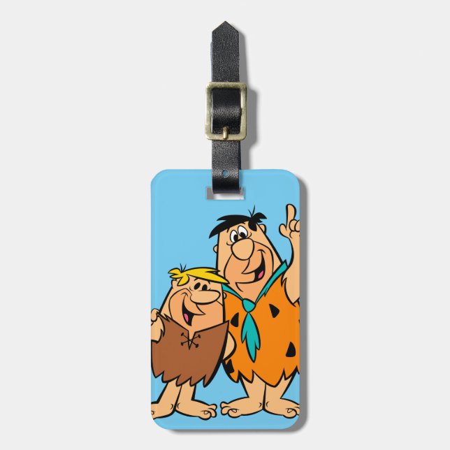 Etiqueta Para Maletas Barney Rubble y Fred Flintstone (Frente Vertical)