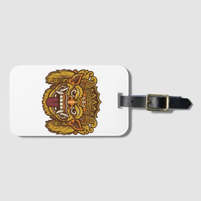 Etiqueta Para Maletas Barong Cultural Balinés (Anverso horizontal)