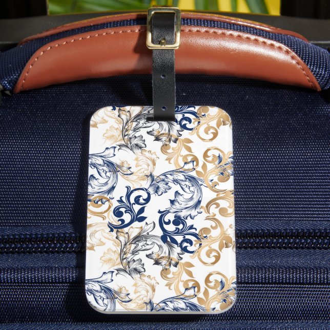 Etiqueta Para Maletas Baroque-Style Retro Classic Pattern  (Anverso In situ 2)
