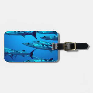 Etiqueta Para Maletas barracuda buceo profundo mar océano agua tropical 