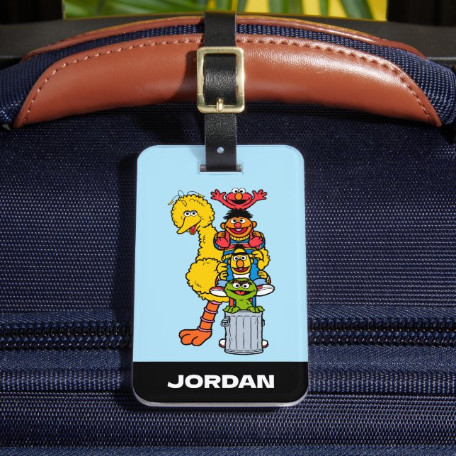 Etiqueta Para Maletas Barrio Sésamo | Plaza Sésamo | Añadir su nombre (Anverso In situ 2)