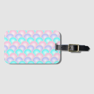Etiqueta Para Maletas básculas de sirena color turquesa rosa pastel de b