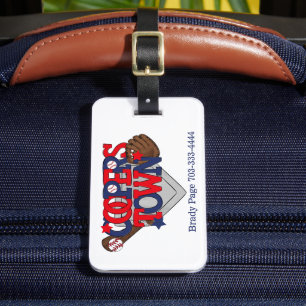 Etiqueta Para Maletas Base de Bate Glove Patriótico Cooperstown NY Baseb