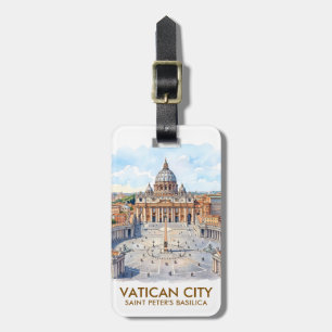Etiqueta Para Maletas Basílica de San Pedro personalizada Ciudad del Vat