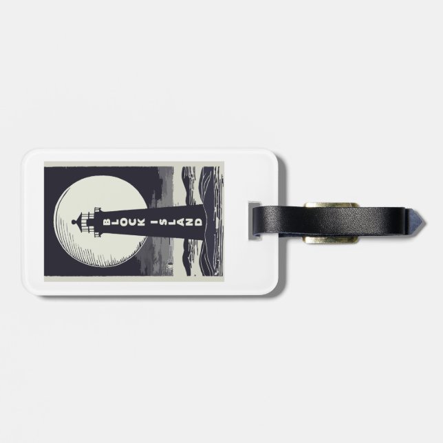 Etiqueta Para Maletas Bastión de la isla de Block (Atrás Horizontal)