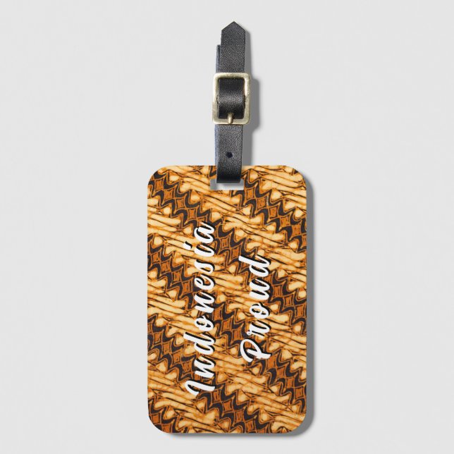 Etiqueta Para Maletas Batik Indonesia Orgullo (Anverso vertical)