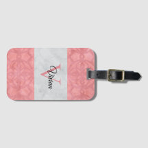 Batita Rosa Ruddy Y Acuarela Gris Monogramada N