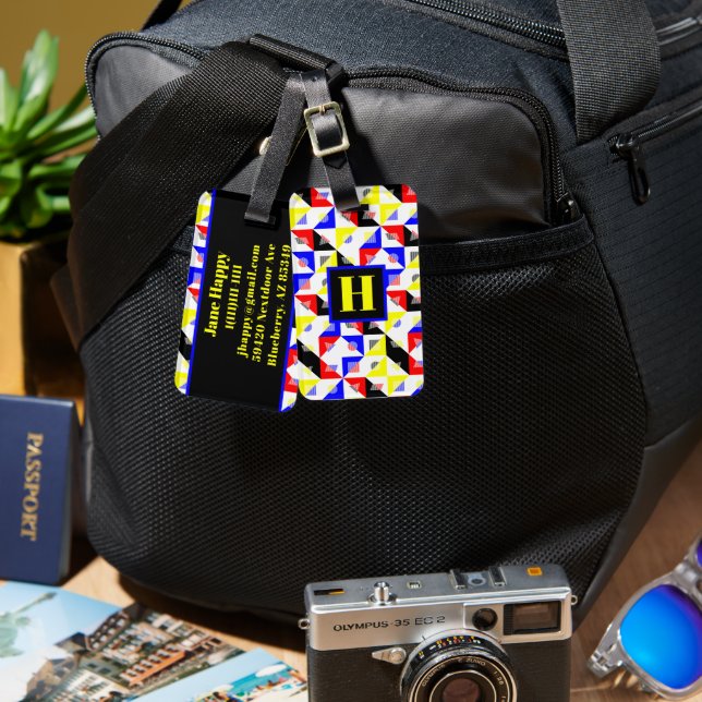 Etiqueta Para Maletas Bauhaus (Anverso & Reverso)