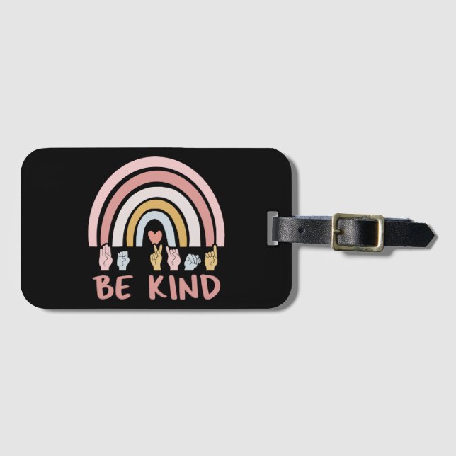 Etiqueta Para Maletas Be Kind ASL III - Lenguaje Rótulo americano (Anverso horizontal)