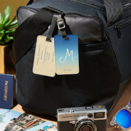 Etiqueta Para Maletas Beach Gradient Monogram Name 