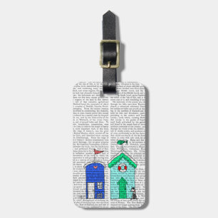 Etiqueta Para Maletas Beach Huts 2 Ilustracion