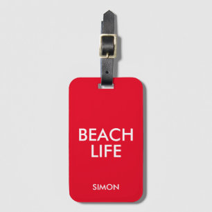 Etiqueta Para Maletas Beach Life Lifeguard Gift Red