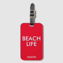 Etiqueta Para Maletas Beach Life Lifeguard Gift Red