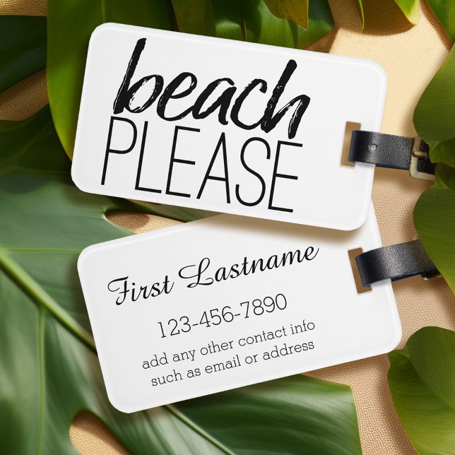 Etiqueta Para Maletas Beach Please (Personalized luggage tag - Beach Please)