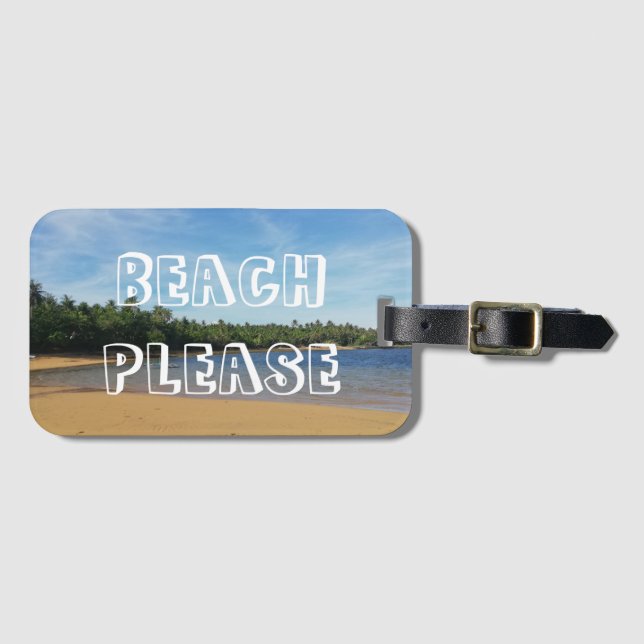 Etiqueta Para Maletas Beach Please Travel (Anverso horizontal)