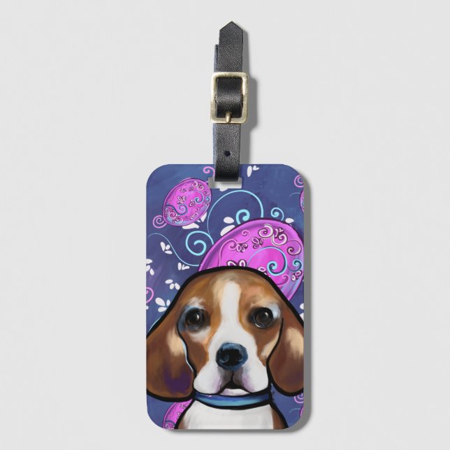 Etiqueta Para Maletas Beagle             (Anverso vertical)