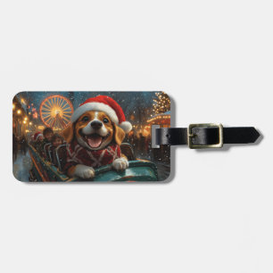 Etiqueta Para Maletas Beagle Dog Roller Coaster Navidades