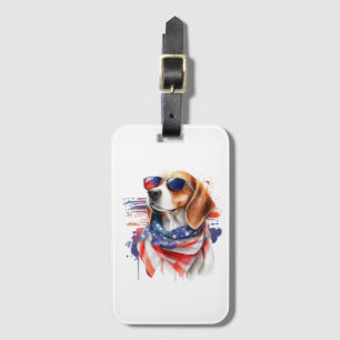 Etiqueta Para Maletas Beagle Dog Sublimación Watercolor Lumaleta Etiquet