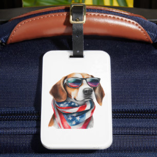 Etiqueta Para Maletas Beagle Dog Sublimación Watercolor Lumaleta Etiquet