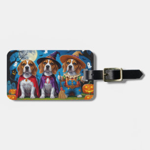 Etiqueta Para Maletas Beagle Dogs Calabaza Halloween Gracioso