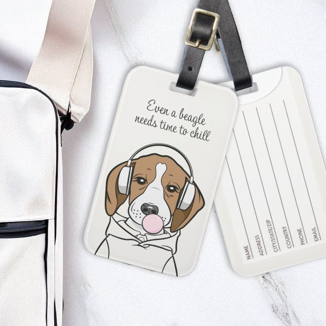 Etiqueta Para Maletas Beagle escalofriante con perro gracioso de Bubbleg (Subido por el creador)