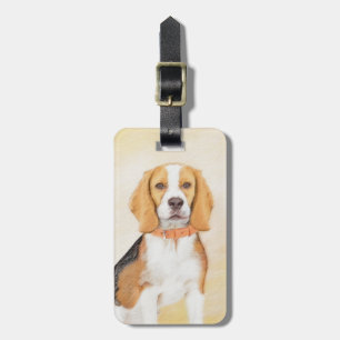 Etiqueta Para Maletas Beagle Hound Dog Pintura original de animales