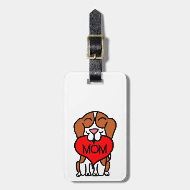Etiqueta Para Maletas Beagle Mom Hand Drawn (Frente Vertical)