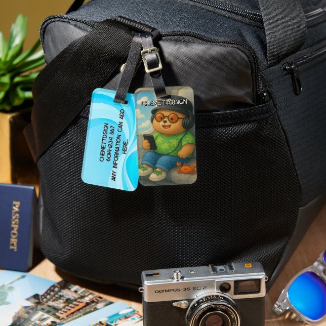 Etiqueta Para Maletas Bear 02 Kids (Anverso & Reverso)