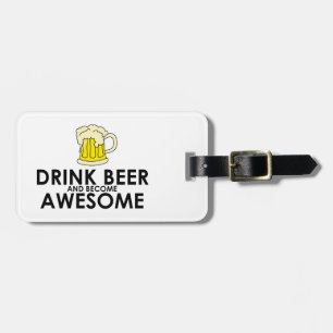 Etiqueta Para Maletas Beba cerveza y hazte increíble
