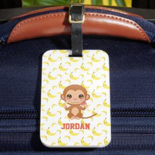 Etiqueta Para Maletas Bebé bananero Mono feliz cumpleaños