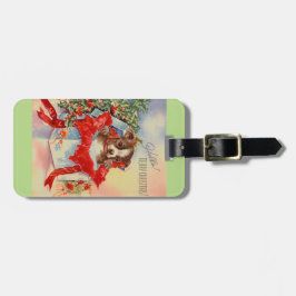 Etiqueta Para Maletas Bebé hermoso Boston Terrier de los mediados de