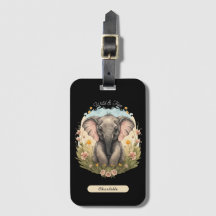 Bebé lindo Elefante Calf Flor silvestre Wanderlust