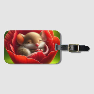 Etiqueta Para Maletas Bebé muy adorable mientras duerme el ratón