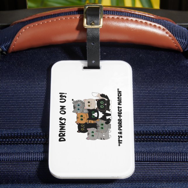 Etiqueta Para Maletas Bebidas a nuestro cargo boda perfecta (Anverso In situ 2)