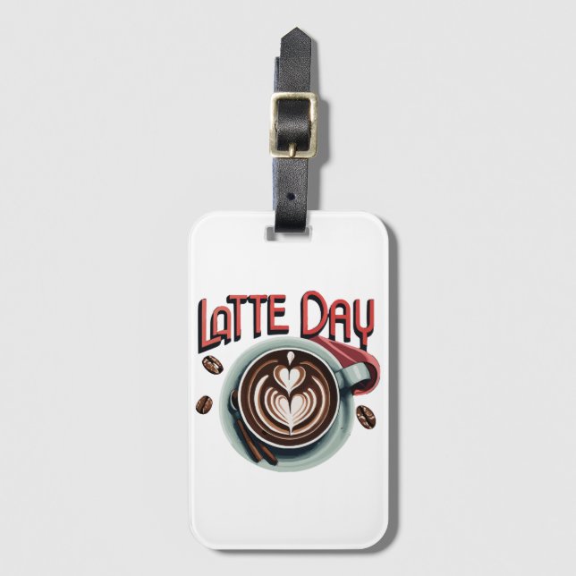 Etiqueta Para Maletas Bebidas de Café (Anverso vertical)