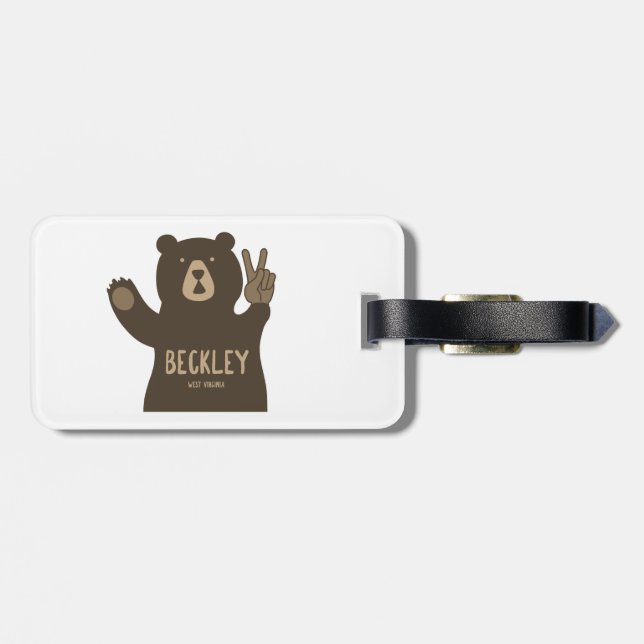 Etiqueta Para Maletas Beckley West Virginia Peace Bear (Atrás Horizontal)