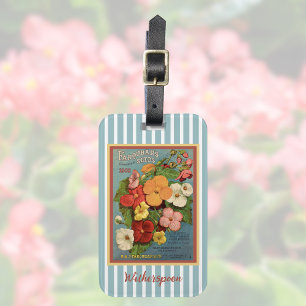 Etiqueta Para Maletas Begonias Florales Rosadas 1902 Sobre de Semillas R