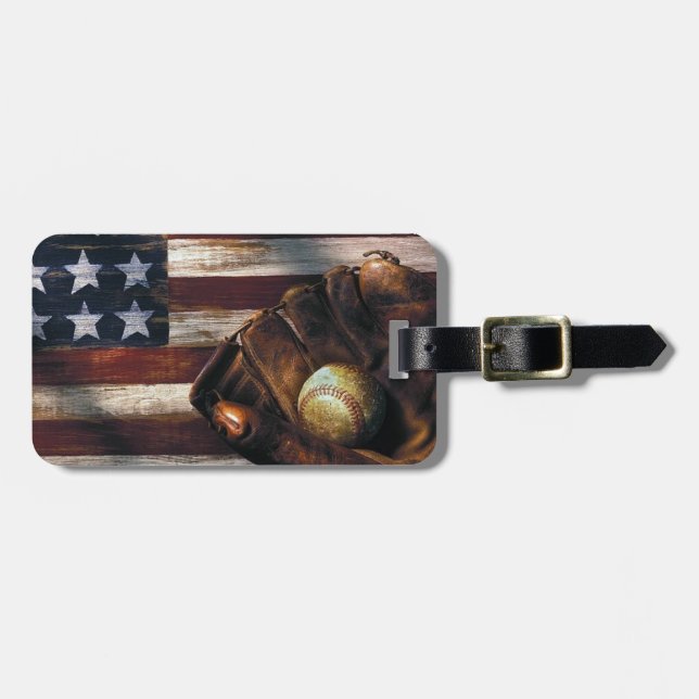 Etiqueta Para Maletas Béisbol americano (Frente Horizontal)