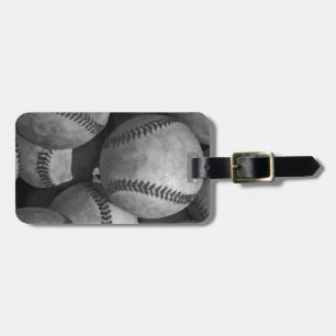 Etiqueta Para Maletas Béisbol blanco y negro