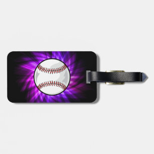 Etiqueta Para Maletas Béisbol púrpura; Softbol