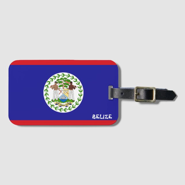 Etiqueta Para Maletas Belice bandera nacional patriótica (Anverso horizontal)