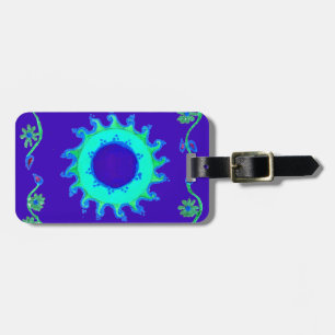 Etiqueta Para Maletas Bella pintura de aceite de arte floral azul irland