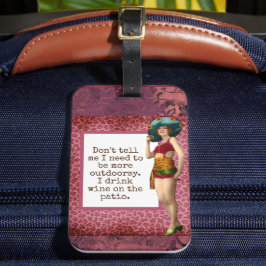 Etiqueta Para Maletas Belleza vintage Beber vino divertido