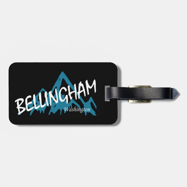 Etiqueta Para Maletas Bellingham Washington Mountains (Atrás Horizontal)