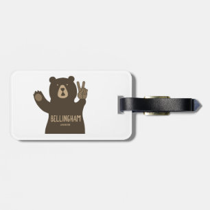 Etiqueta Para Maletas Bellingham Washington Peace Bear